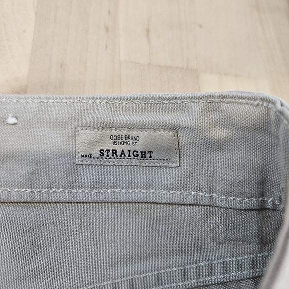 NWOT Oobe Brand Straight 5-Pocket Men’s Tan Beige Jean Tapered 33/32 - Picture 5 of 11
